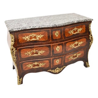 French Louis XV Commode with Marble Top by Jacques Bircklé, 1750s For Sale