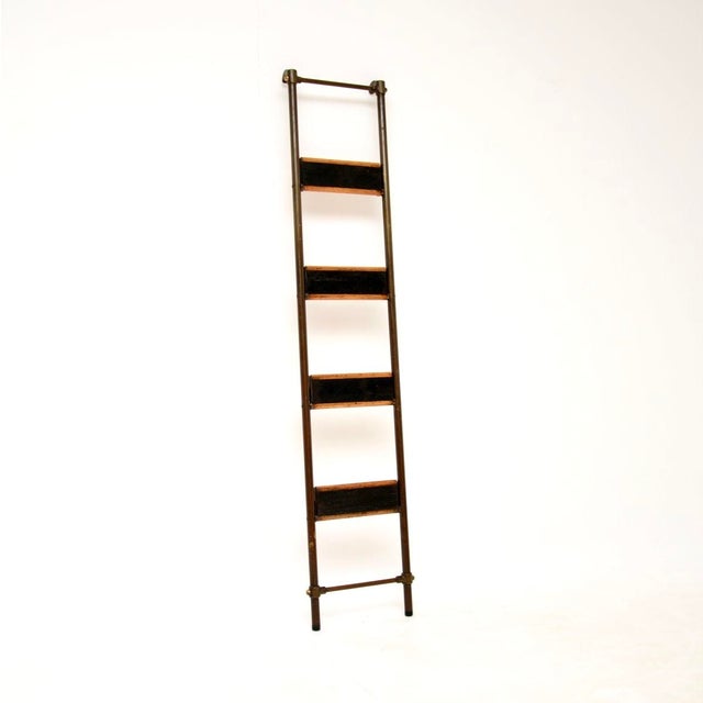 A rare and very lovely antique set of antique Victorian brass library steps / ladder. They were made in England by Hoskins...