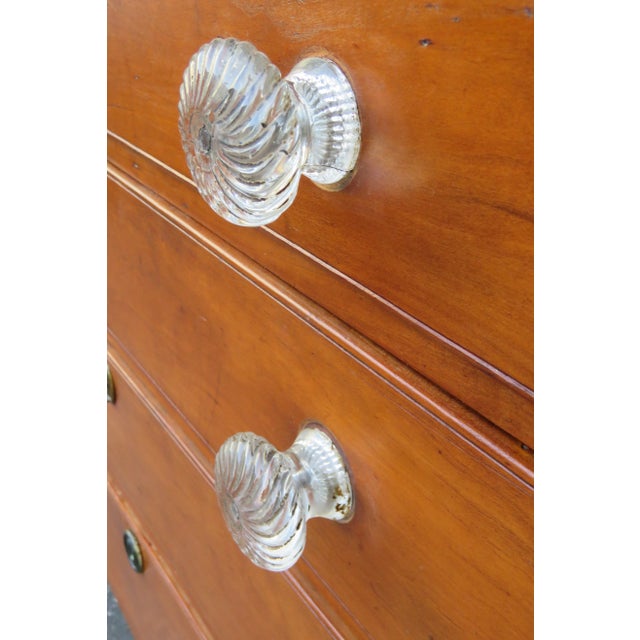 Mid 19th Century 1800s Solid Wood Chest of Drawers With Glass Handles For Sale - Image 5 of 12