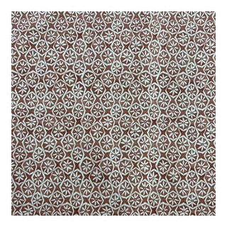 Designer Carolina Irving Andaluz in Paprika Hand Printed Linen Fabric- 2 Yards For Sale