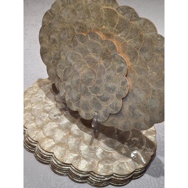 Hollywood Regency 1960s Hallie St. Mary, Inc. Capiz Shell Placemats - Set of 8 For Sale - Image 4 of 12