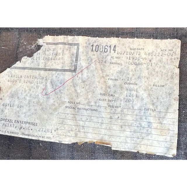 1971 Vintage Heritage Black Leather Armchair With Ottoman For Sale - Image 6 of 6