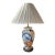 Vintage Chinoiserie Fruit & Lotus Porcelain Brass Table Lamp For Sale
