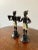 Figurative Pair of Vintage Painted Cast-Iron Figurative Double Candleholders For Sale - Image 3 of 12