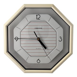 White Quartz Wall Clock by Commodore, 1990s For Sale