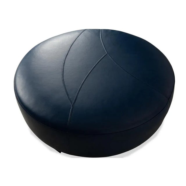 Modern Tangram Ottoman in Blue Leather from Roche Bobois For Sale - Image 3 of 10