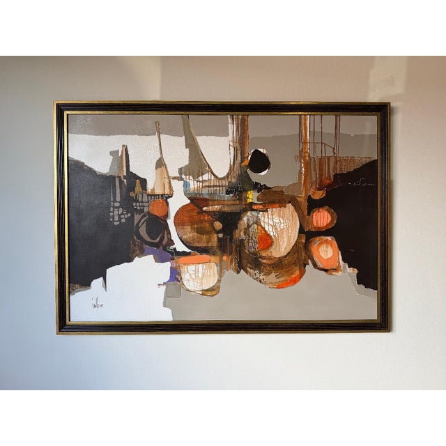 Large- 1970s Vintage Gregory Hawthorne Expressionist Abstract Acrylic on Masonite Painting, Framed For Sale - Image 11 of 13