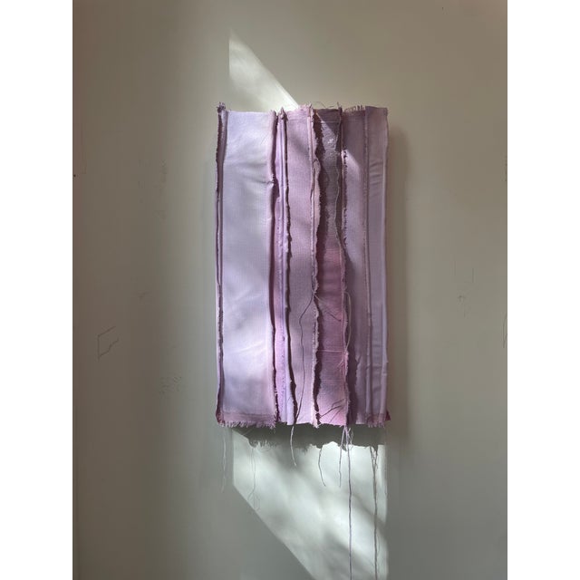 "Tandem 01" Salvaged Materials Lilac Colorfield Wall Sculpture For Sale - Image 11 of 11