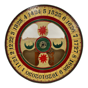 Antique Game Wheel With Moons and Stars