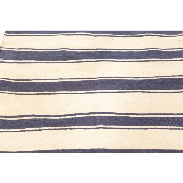 Doris Leslie Blau Vintage Indian Dhurrie Striped Rug For Sale - Image 4 of 11