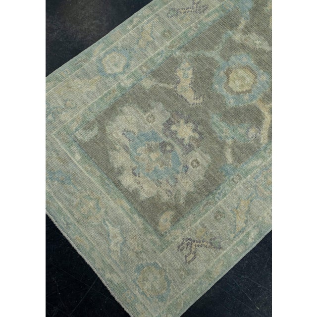 Turkish Turkish Oushak Runner Rug 2'6" x 6'7" #17546 For Sale - Image 3 of 8