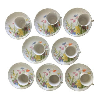 Vintage Seymour Mann "Day Lily" Snack Set - Set of 16 For Sale