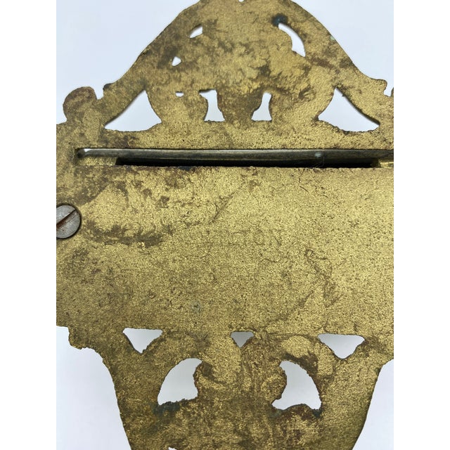 Antique Brass Match Holder, Wall Mount With Striker Chairish