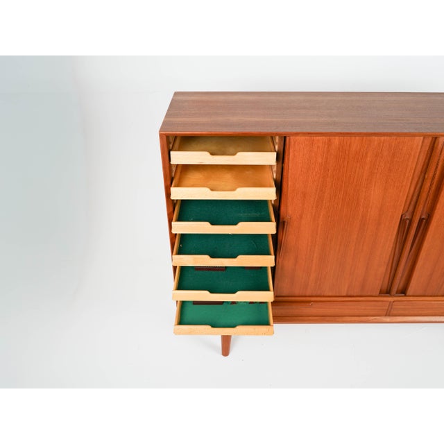Mid-Century Danish Highboard in Teak by Gunni Omann for Omann Jun, 1960s For Sale - Image 6 of 12