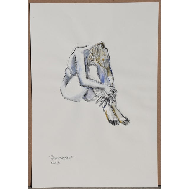 Richild holt *1941 einöde, austria untitled [seated female nude], 2003 mixed media (charcoal, colored chalks, watercolor,...