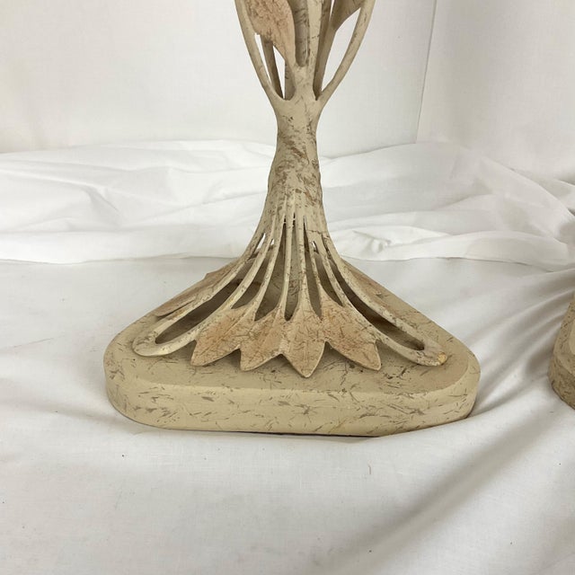 French Country 1980s Fredric Cooper Metal Lamps - a Pair For Sale - Image 3 of 9