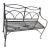 Vintage Regency-Style Reeded Wrought-Iron Garden Bench With Paw Feet For Sale