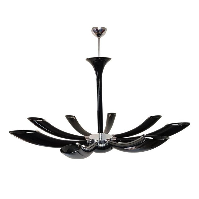 Murano Glass Nero Infinito Ceiling Light by Seguso For Sale - Image 12 of 12