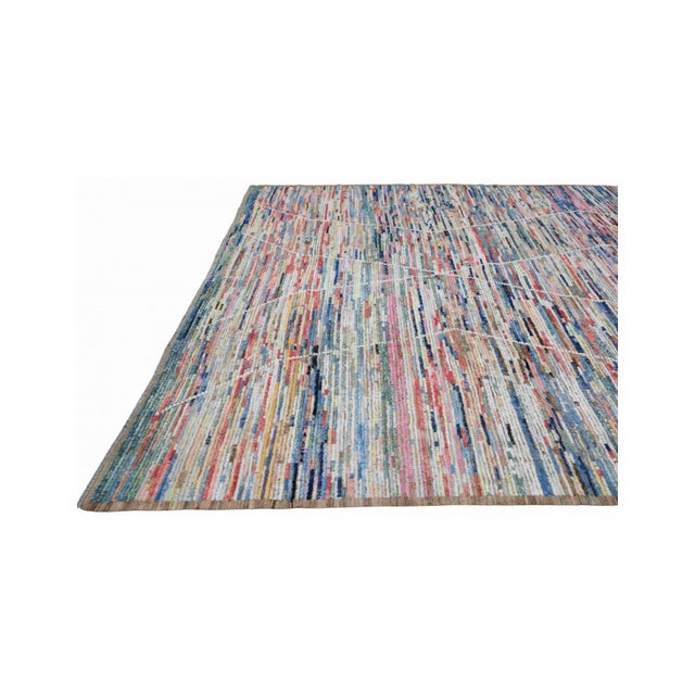 1960s Modern Multicolor Handknotted Wool Rug For Sale - Image 5 of 9