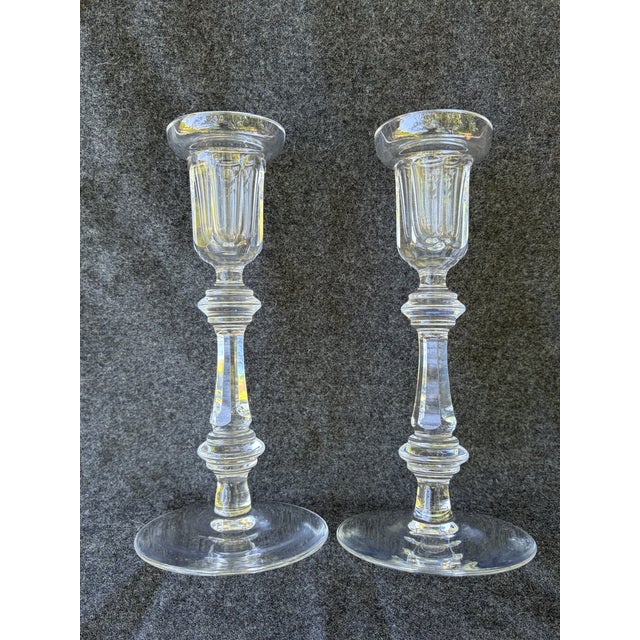 Waterford Crystal Candlesticks "Kenmare" a Pair For Sale - Image 12 of 13