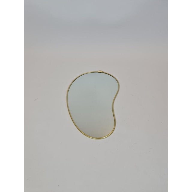 Mid-Century German Asymmetric Brass Wall Mirror, 1960s For Sale - Image 9 of 10