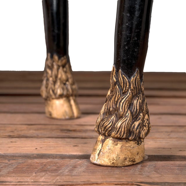 Green English Regency Style Ebonized and Parcel Gilt Chairs - a Pair For Sale - Image 8 of 11