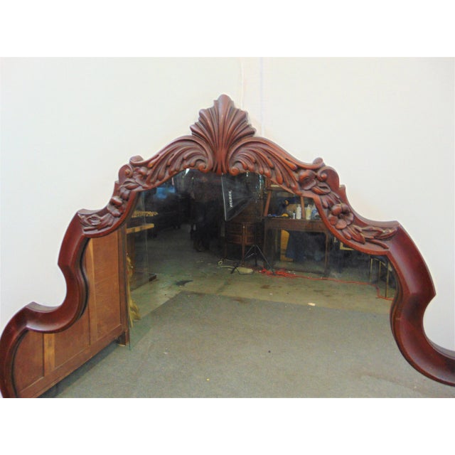 French French Style Cherry Carved Shield Mirror For Sale - Image 3 of 6