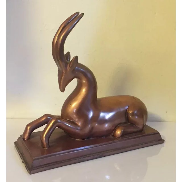 1920 Art Deco Copper Clad Gazelle or Deer Figure For Sale - Image 9 of 13