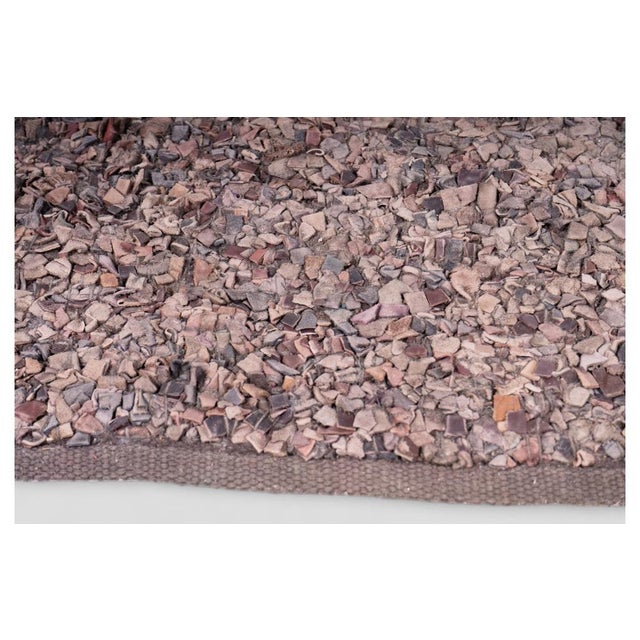 Vintage Leather and Hide Rug with Mosaic Texture in Brown Tones For Sale - Image 5 of 6