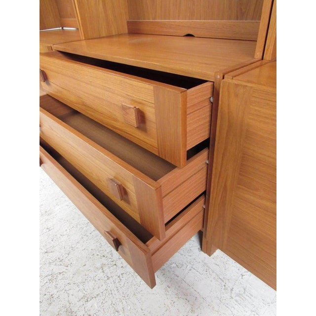 1970s 1970s Scandinavian Modern Teak Wall Unit For Sale - Image 5 of 11