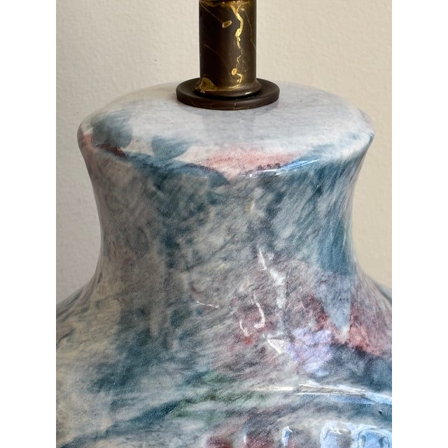 Mid-Century Modern Aztec-Inspired Ceramic Table Lamp For Sale - Image 12 of 17