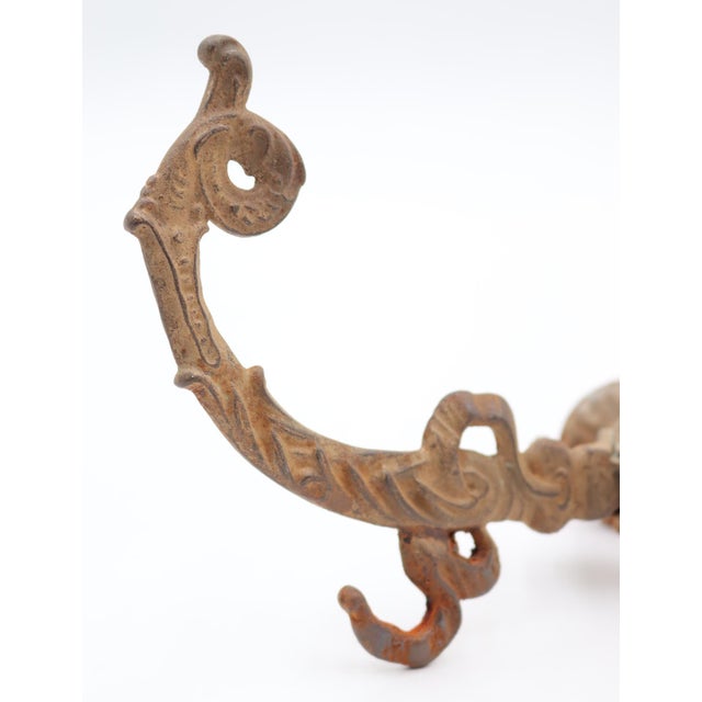 Early 20th Century Antique Pair of Victorian Cast Iron Hall Tree Hooks For Sale - Image 5 of 8