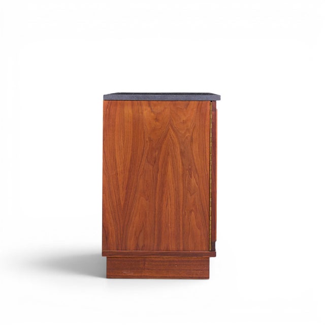 Founders Furniture Company Jack Cartwright for Founders Mid Century Walnut and Slate Top Credenza For Sale - Image 4 of 7