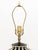 Modern Black and White Striped Crackle Glazed Porcelain Urn Mounted as Lamp, on ebonized circular base. 29.25" H x 8"...