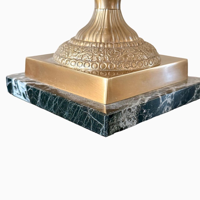 Metal 1980s Frederick Cooper Brass Swan Motif Table Lamps, Neoclassical Style (No Shades) - a Pair For Sale - Image 7 of 10