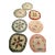 Collection of Vintage American Hand Hooked Rug, Round Floral Pattern, Folk Art, 15” Round For Sale