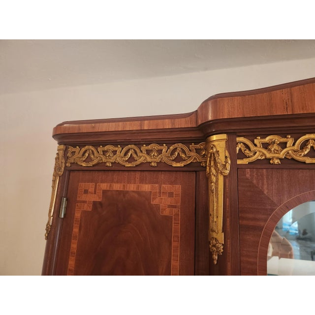 French Louis XVI Style Marble Top Buffet Sideboard Inlay For Sale - Image 15 of 18