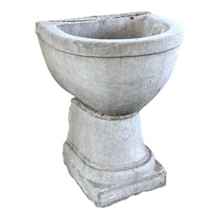 19th Century Two-Piece French Wall Fountain Basin in Burgundian Bluestone For Sale