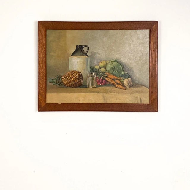 1930s Circa 1930 Still Life Vintage Oil Painting, Usa For Sale - Image 5 of 5
