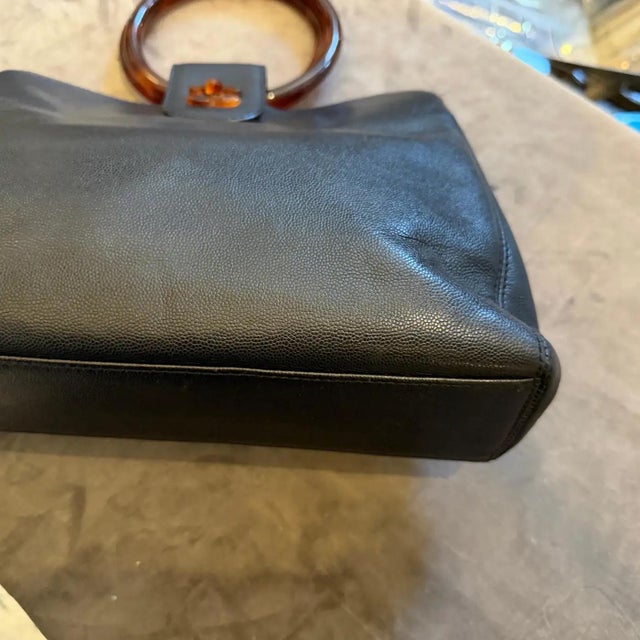 This is a highly Rare and Vintage Chanel Top Handle Bag from the late 1990s to early 2000s, confirmed by its distinctive...