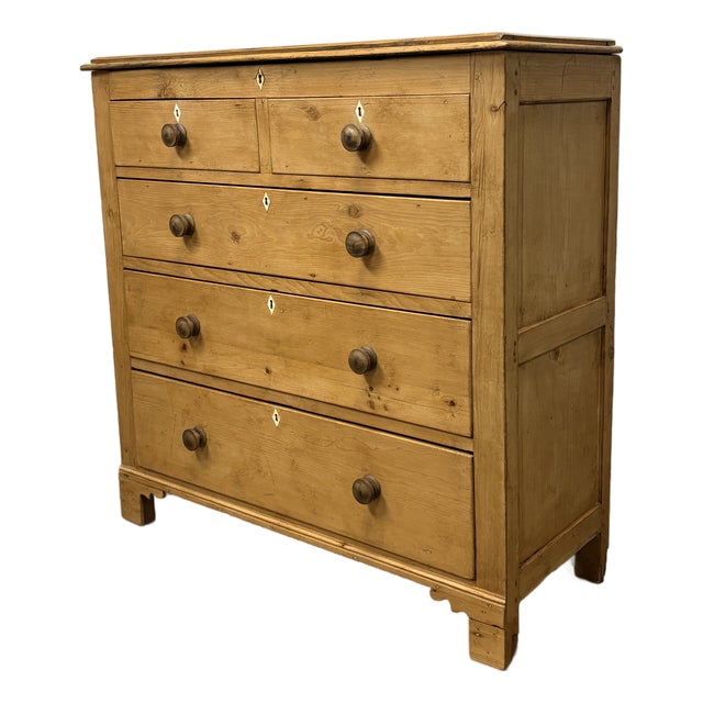 Antique English Pine Linen Box Chest of Drawers For Sale