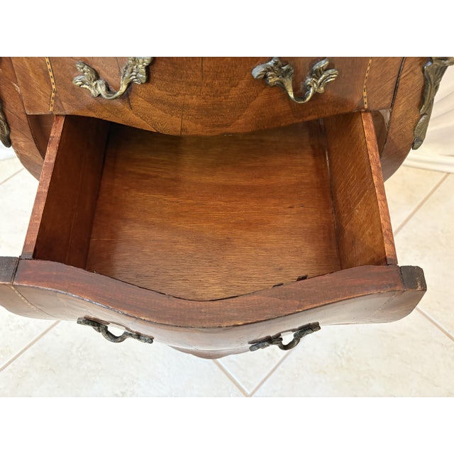 Vintage French Louis XVI Style Bombay Chest With Marble Top For Sale - Image 9 of 18