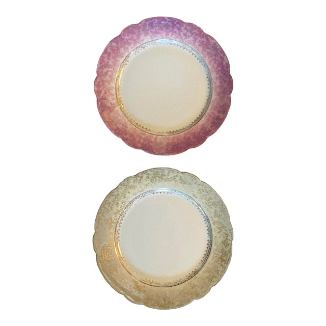 Antique Oscar Gutherz French Limoges Plates - Pair For Sale