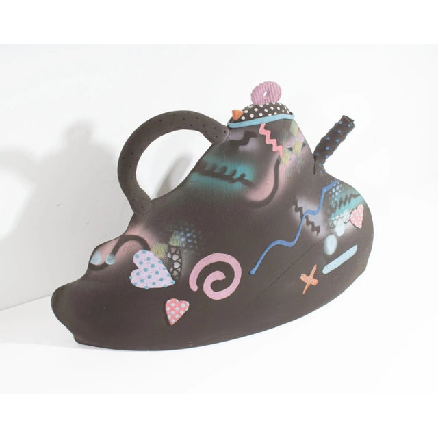 Postmodern Studio Pottery Teapot Sculpture Signed by Artist Madeline Kaczmarczyk For Sale - Image 4 of 8