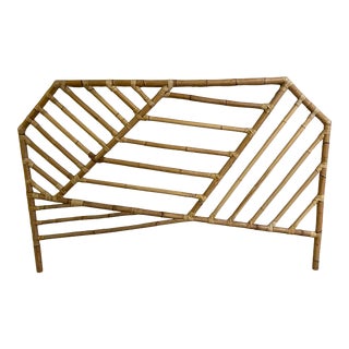 1970s Asymmetrical Rattan Queen Size Headboard For Sale