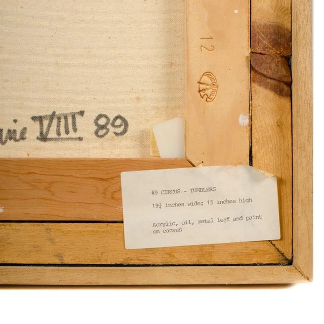 Abstract Expressionist Mixed-Media Painting by Hans Kline Entitled "Circus Tumblers", Framed For Sale - Image 10 of 13