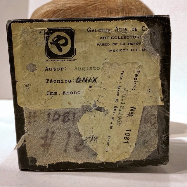 Augusto Ortega Escobedo '1914-1995, Mexican' Abstract Onyx Stone Sculpture For Sale - Image 4 of 6