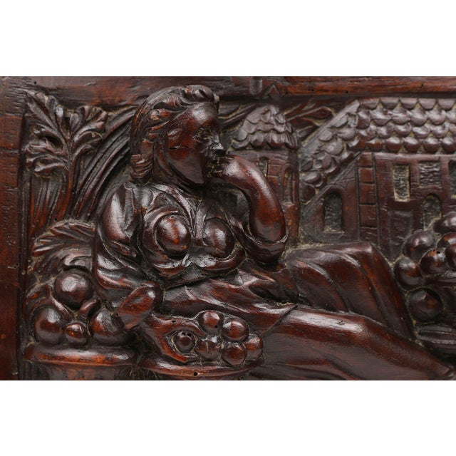 Gothic Hand-Sculpted Panel in Oak, Belgium, 17th Century For Sale - Image 4 of 11