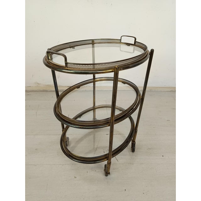 Vintage Gold Brass Trolley, 1950s For Sale - Image 4 of 16