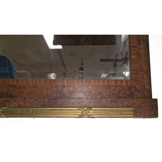 Wood Very Large 63" French Empire Neoclassical Mirror Burl Wood With Bronze Mounts For Sale - Image 7 of 12